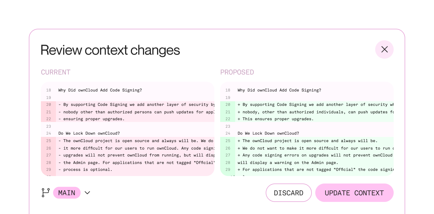 Product Map AI: Review product context changes
